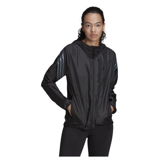 Adidas Γυναικείο αντιανεμικό μπουφάν Run Icons 3-Stripes Hooded Running Windbreaker
